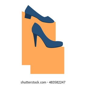 Womens leather shoes elegance vector