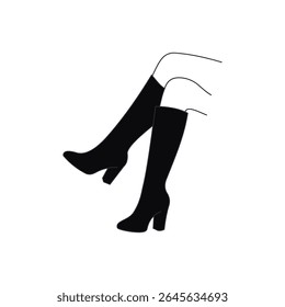 Women's Leg With Black Knee Boots 