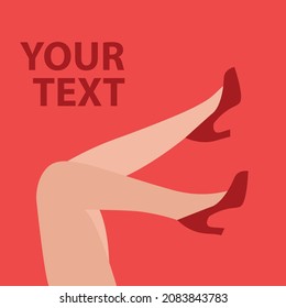 Women's legs with shoes. Vector