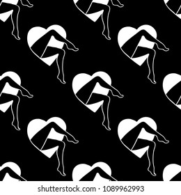 womens legs traditional tattoo seamless doodle pattern