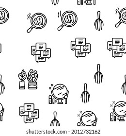 Womens Leisure Time Vector Seamless Pattern Thin Line Illustration