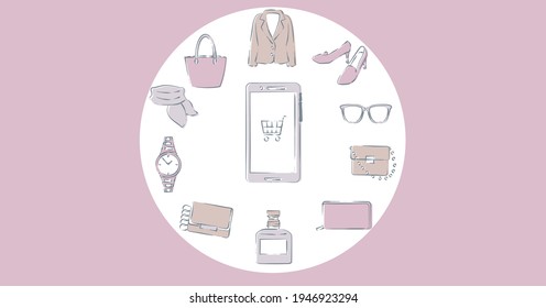 Women's lifestyle online shopping set