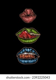 women's lips. for illustration, cover, magazine, poster, background