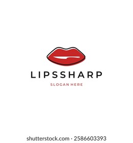 women's lips logo and knife logo. concept vectors.