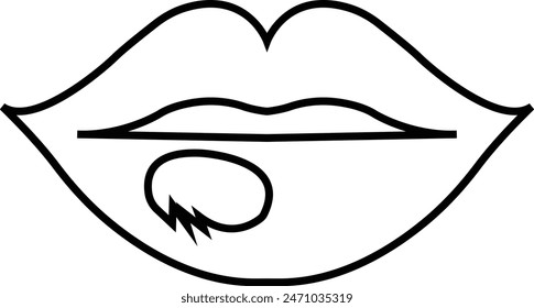 women's lips silhouettes vector icons, lip logo design. Sexy female lips symbols. Modern pop art style, Simple flat vector design isolated on transparent background, expressing different emotions,