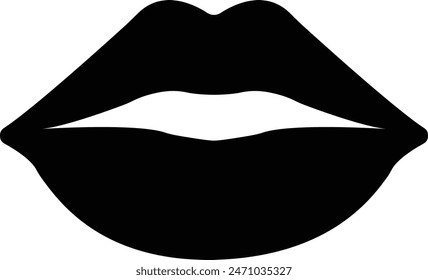 women's lips silhouettes vector icons, lip logo design. Sexy female lips symbols. Modern pop art style, Simple flat vector design isolated on transparent background, expressing different emotions,