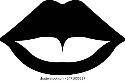 women's lips silhouettes vector icons, lip logo design. Sexy female lips symbols. Modern pop art style, Simple flat vector design isolated on transparent background, expressing different emotions,