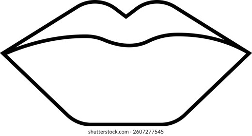 women's lips silhouettes vector icons, lip logo design. Sexy female lips symbols. Modern pop art style, Simple flat vector design isolated on transparent background, expressing different emotions,