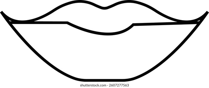 women's lips silhouettes vector icons, lip logo design. Sexy female lips symbols. Modern pop art style, Simple flat vector design isolated on transparent background, expressing different emotions,