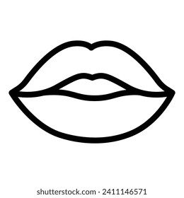 icono vectorial de los labios de las mujeres aislado del fondo. Forma enviando un beso, besando los labios.