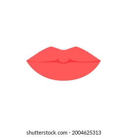 Women's lips. Vector illustration, flat cartoon color design, isolated on white background, eps 10.