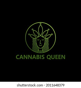 LOGOTIPO FEMENINO CON CORONA CON DISEÑO MONOLINE