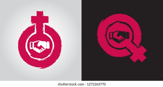 women's logo. women's equality logo in commemorating world women's day.