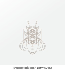 Women's logo, inspired by a women's logo using a natural leaf crown