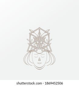 Women's logo, inspired by a women's logo using a natural leaf crown