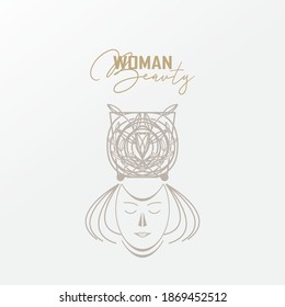 Women's logo, inspired by a women's logo using a natural leaf crown