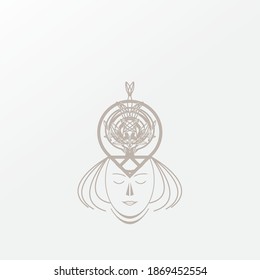 Women's logo, inspired by a women's logo using a natural leaf crown