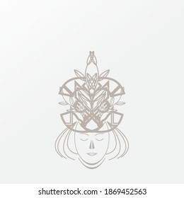 Women's logo, inspired by a women's logo using a natural leaf crown
