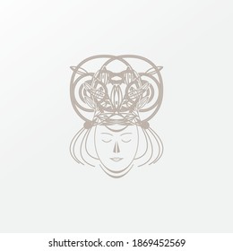 Women's logo, inspired by a women's logo using a natural leaf crown