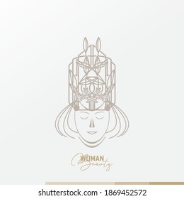 Women's logo, inspired by a women's logo using a natural leaf crown