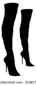 Women's Long Boots Vector 02