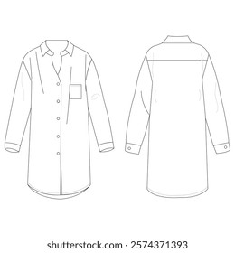 
Women's Long Sleeve Button Down Night Shirt in Blush .