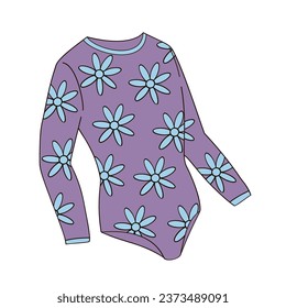 ilustración vectorial lineal de color de la ropa de playa de protección de manga larga para mujeres