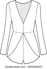 Vector de roma de manga larga para mujeres