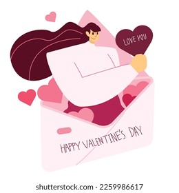 Women's love letters on Valentine's Day.