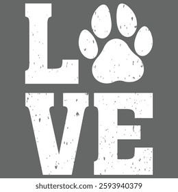 Womens Love Paw T Shirt for Dog Mom Pet Lover Cool Funny Graphic Tee