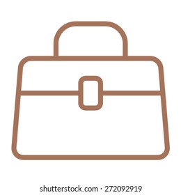 Women's luxury handbag or casual handbag line art vector icon for apps and websites
