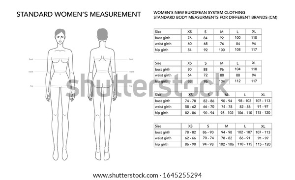 Womens Measurements Fashion Terminology Illustration Lady