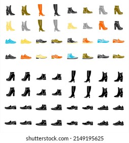 women's men's shoes set vector