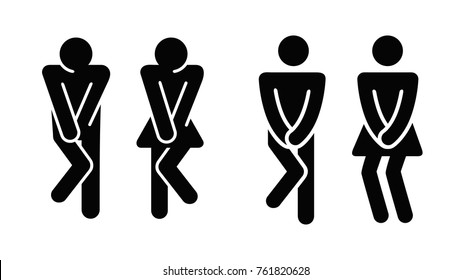 Womens and mens toilet icon sign. Vector