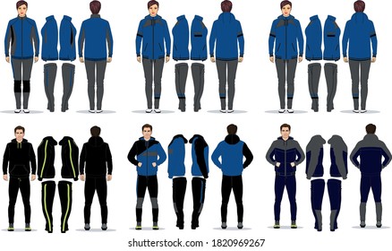 women's and men's tracksuits series svg