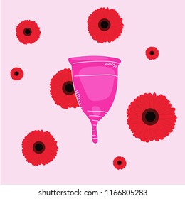 women's menstrual cup illustration