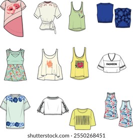 Women's model clothing designs. blouse drawings, graphic designs and more