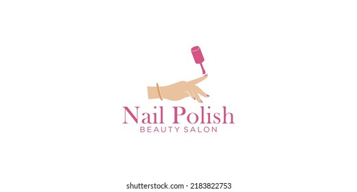 women's nail polish beauty logo design