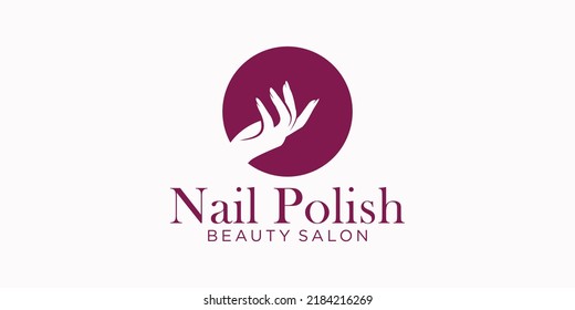 women's nail polish logo design, beauty salon logo