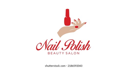 women's nail polish logo design, girly logo design