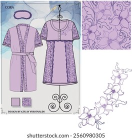 women's nightgown and dressing gown design. pattern design and more