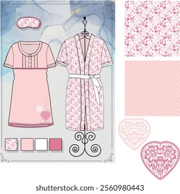 women's nightgown and dressing gown design. pattern design and more