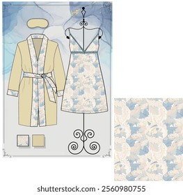 women's nightgown and dressing gown design. pattern design and more