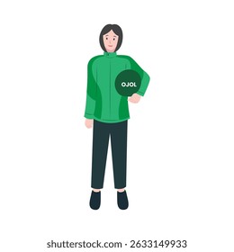 Women's online motorcycle taxi perfect for infographics and educational materials
