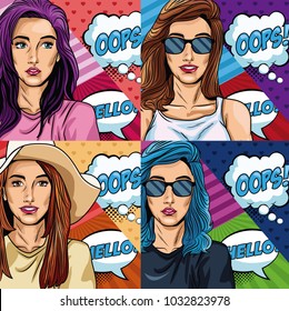 womens with oops bubble pop art