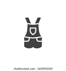 Women's overall vector icon. filled flat sign for mobile concept and web design. Denim overall romper glyph icon. Symbol, logo illustration. Vector graphics