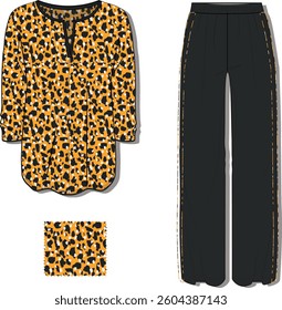 women's pajama set design. fashion models and more