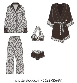 women's pajama set, dressing gown and underwear set designs. fashion patterns and more