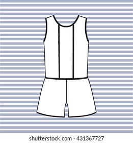 Women's pajamas jersey drawn vector. feminine homewear.