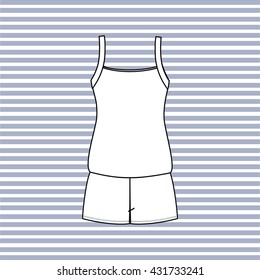 Women's pajamas jersey drawn vector. feminine homewear.